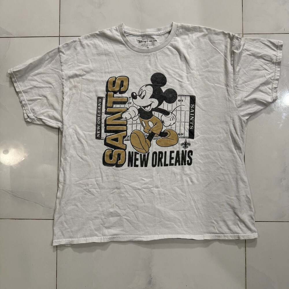 NFL New Orleans Saints Mickey Mouse Junk Food Men's X-Large Shirt